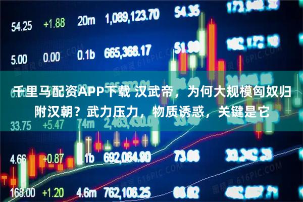 千里马配资APP下载 汉武帝，为何大规模匈奴归附汉朝？武力压力，物质诱惑，关键是它